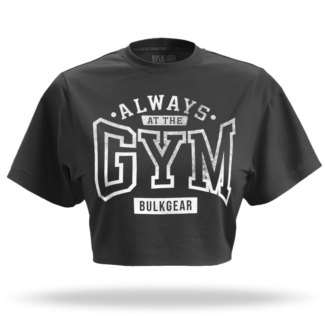 "ALWAYS AT THE GYM" Crop Top (CARBON)