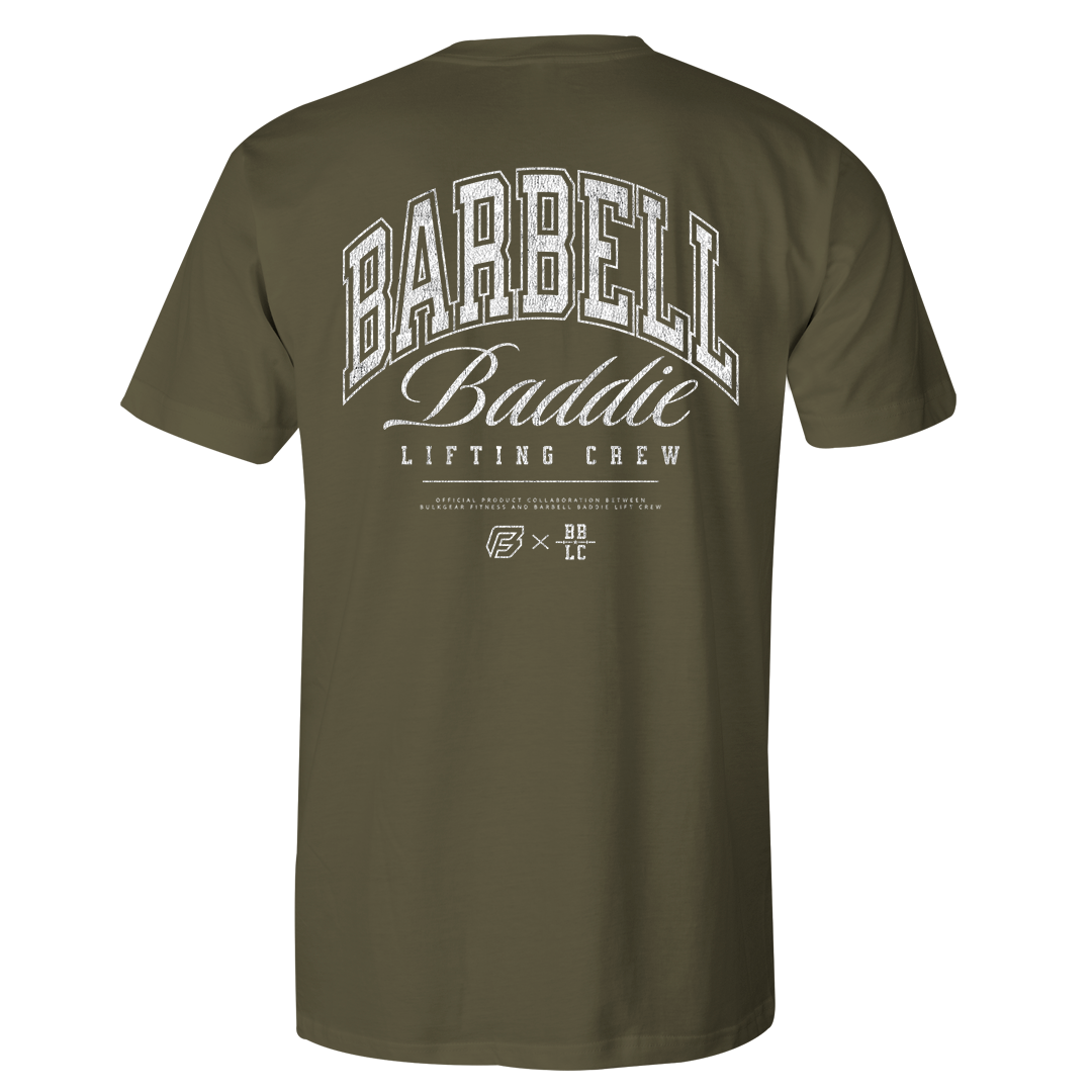 "BARBELL BADDIE" Uni-Flex Tee (MILITARY)