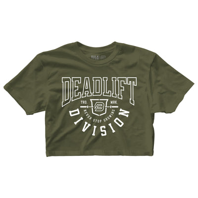 "DEADLIFT DIVISION" Finisher Crop (MILITARY)