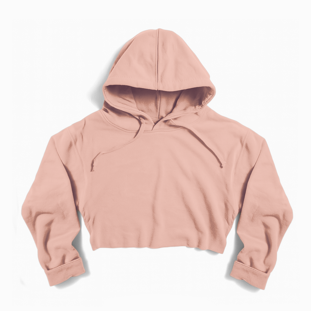 "ESSENTIALS" Crop Hoodie (DUSTY PINK)
