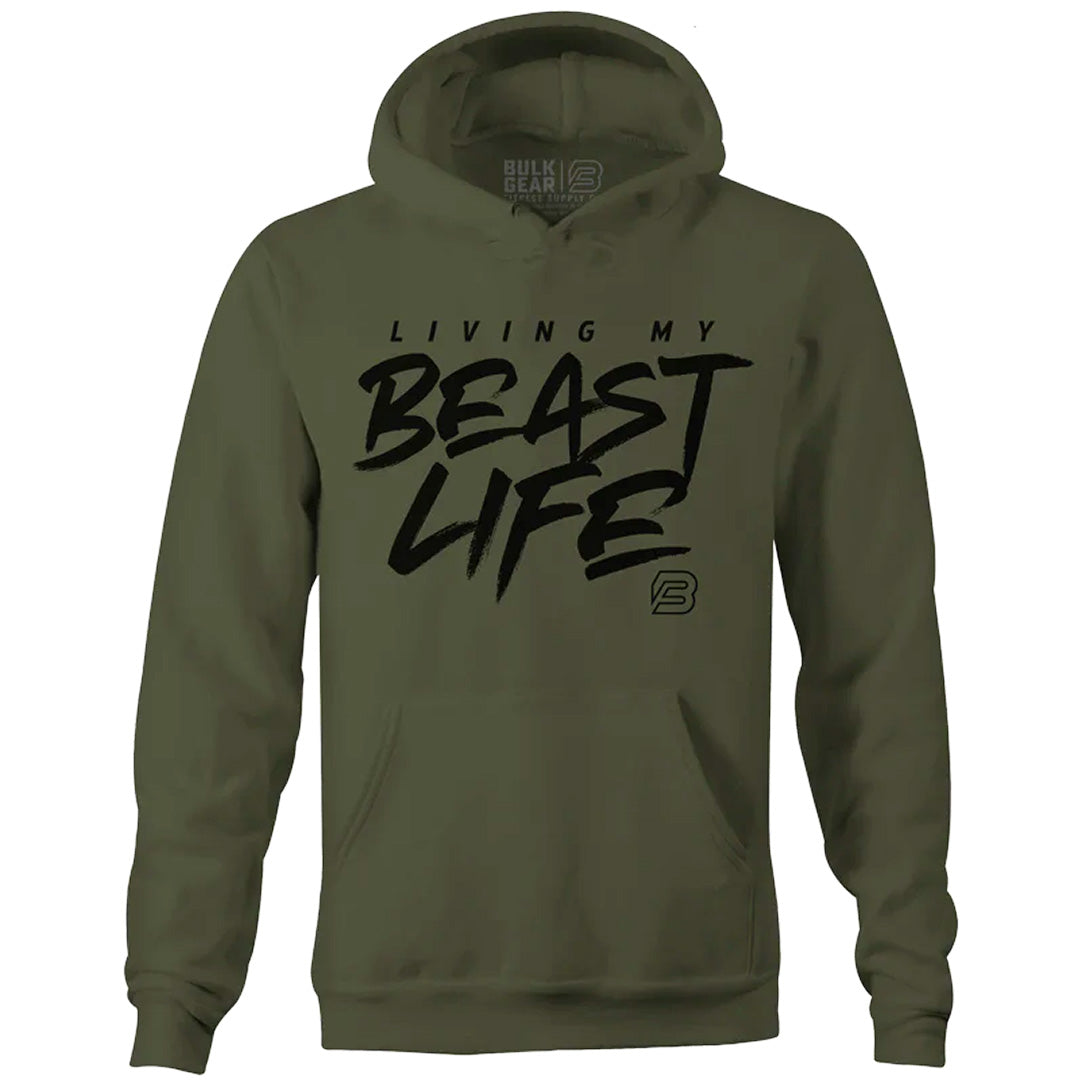 "LIVING MY BEAST LIFE" Uni-Flex Hoodie (MILITARY)