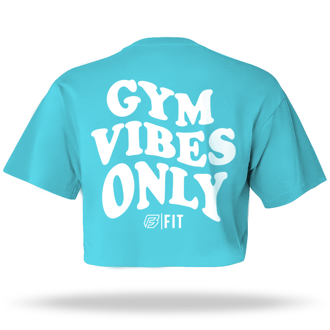 "GYM VIBES ONLY" Crop Top (SPARK BLUE)