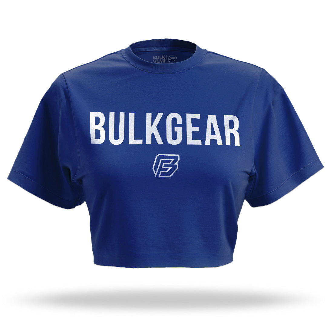 "LOGOMARK" Raw Edge Crop (COOL BLUE)