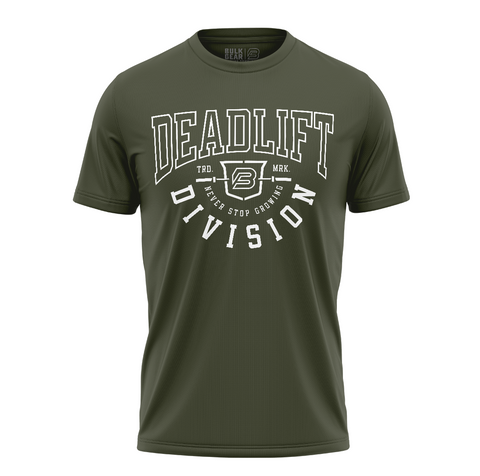 "DEADLIFT DIVISION" Uni-Flex Tee (MILITARY) Small Only