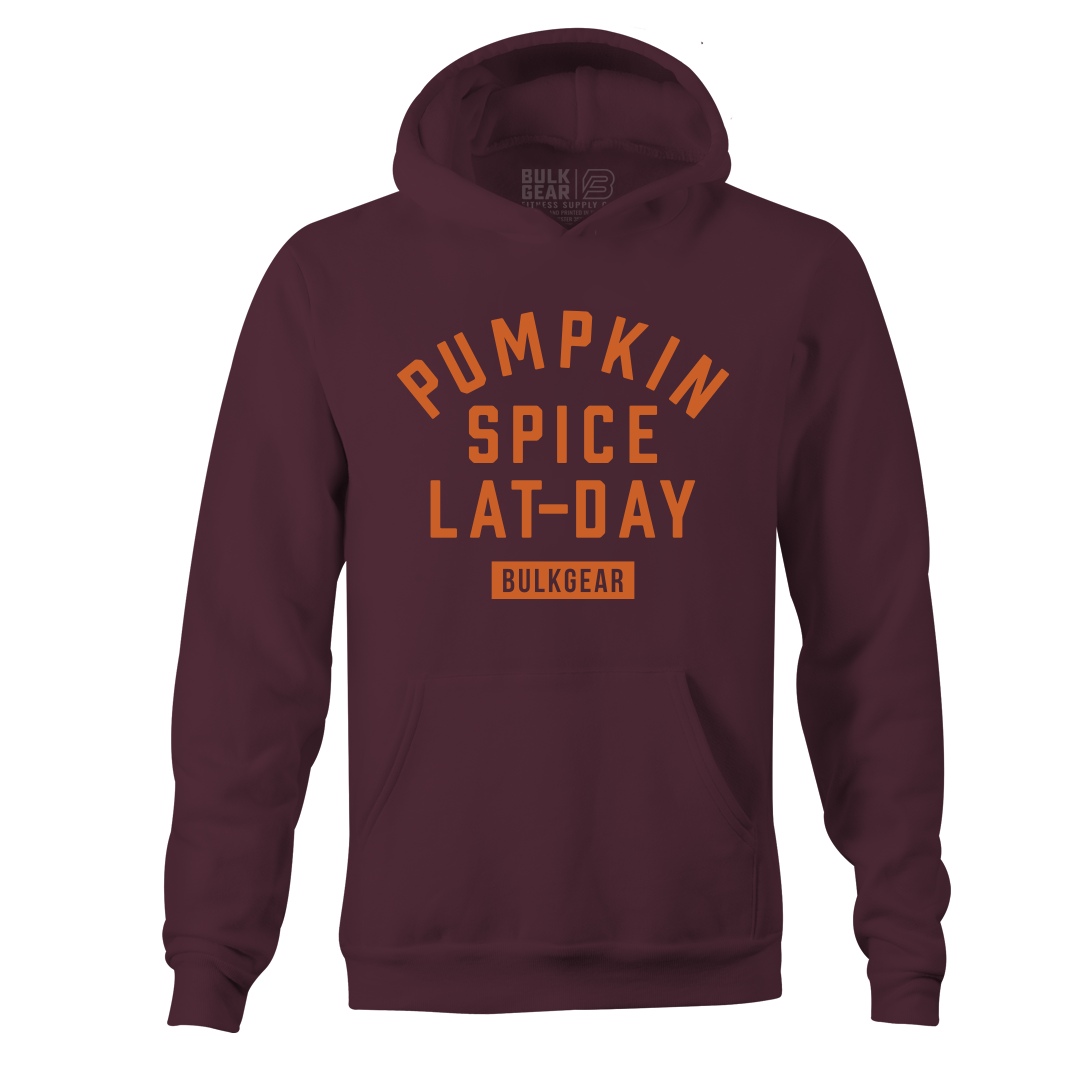 "PUMPKIN SPICE LAT-DAY" Uni-Flex Hoodie (BURGUNDY)