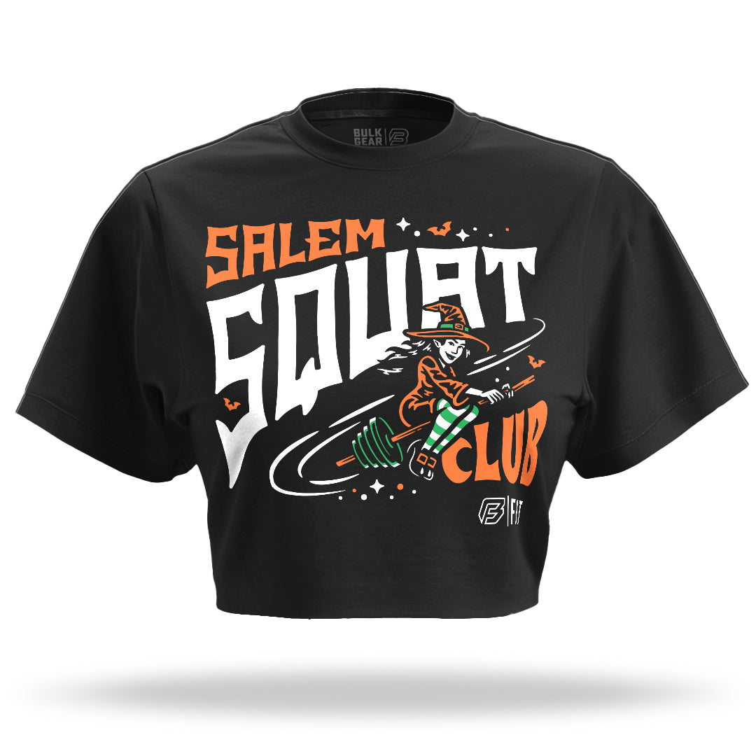 "SALEM SQUAT CLUB" Crop Top (BLACK)
