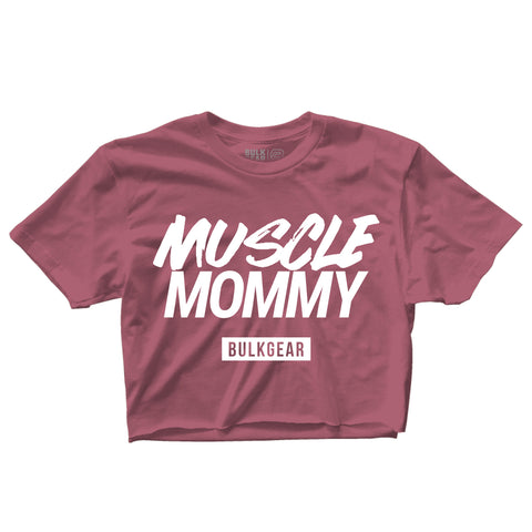 "MUSCLE MOMMY" Raw Edge Crop (BRICK) XL Only