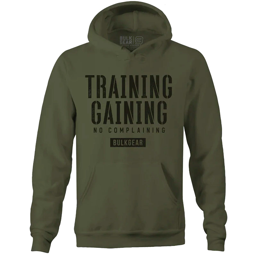 "TRAINING AND GAINING" Uni-Flex Hoodie (MILITARY)