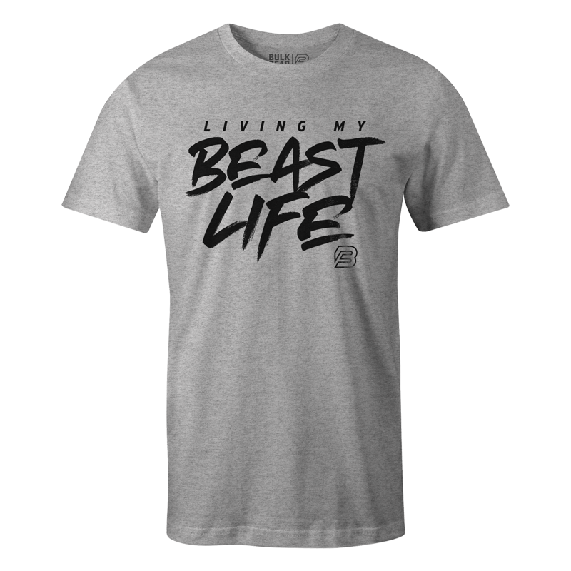 "LIVING MY BEAST LIFE" Uni-Flex Tee (ATHLETIC GRAY)