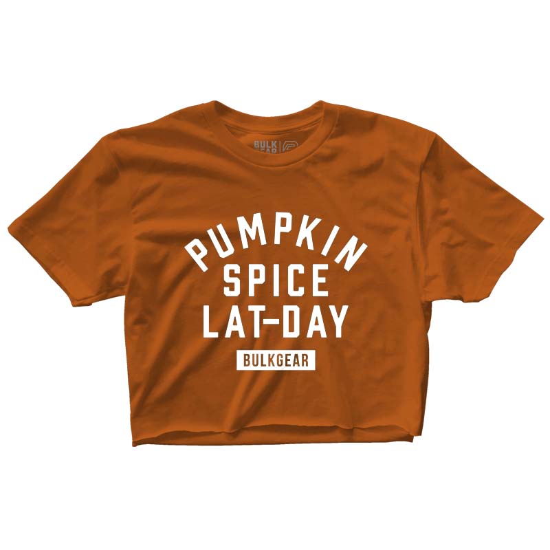 "PUMPKIN SPICE LAT-DAY" Raw Edge Crop (PUMPKIN)