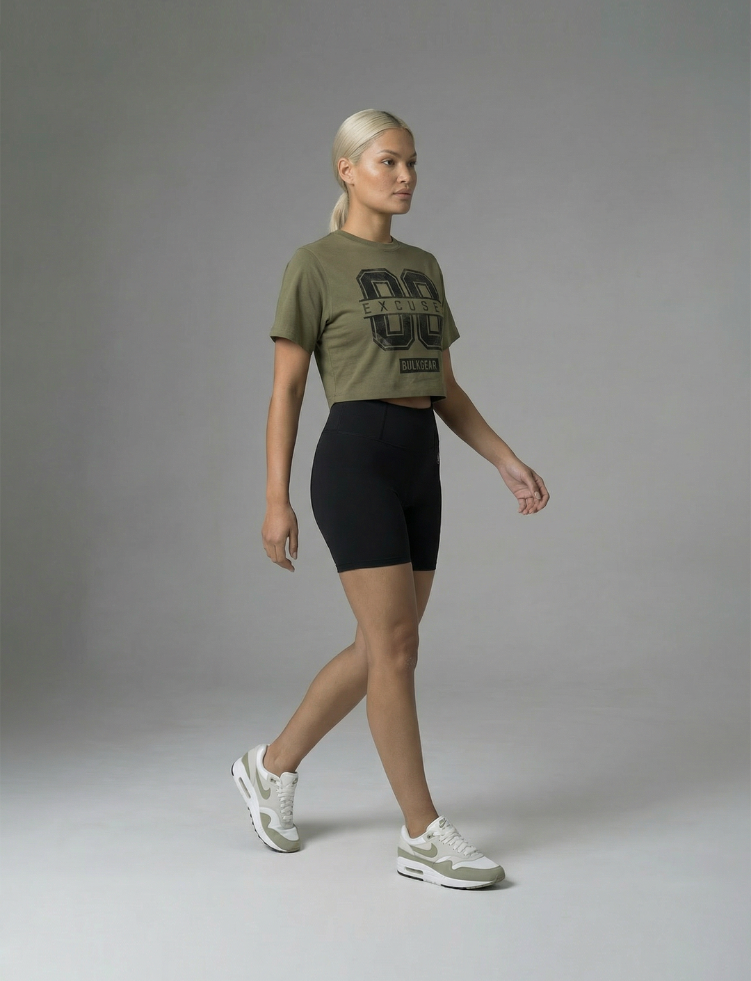 "00 EXCUSES" Raw Edge Crop (MILITARY)