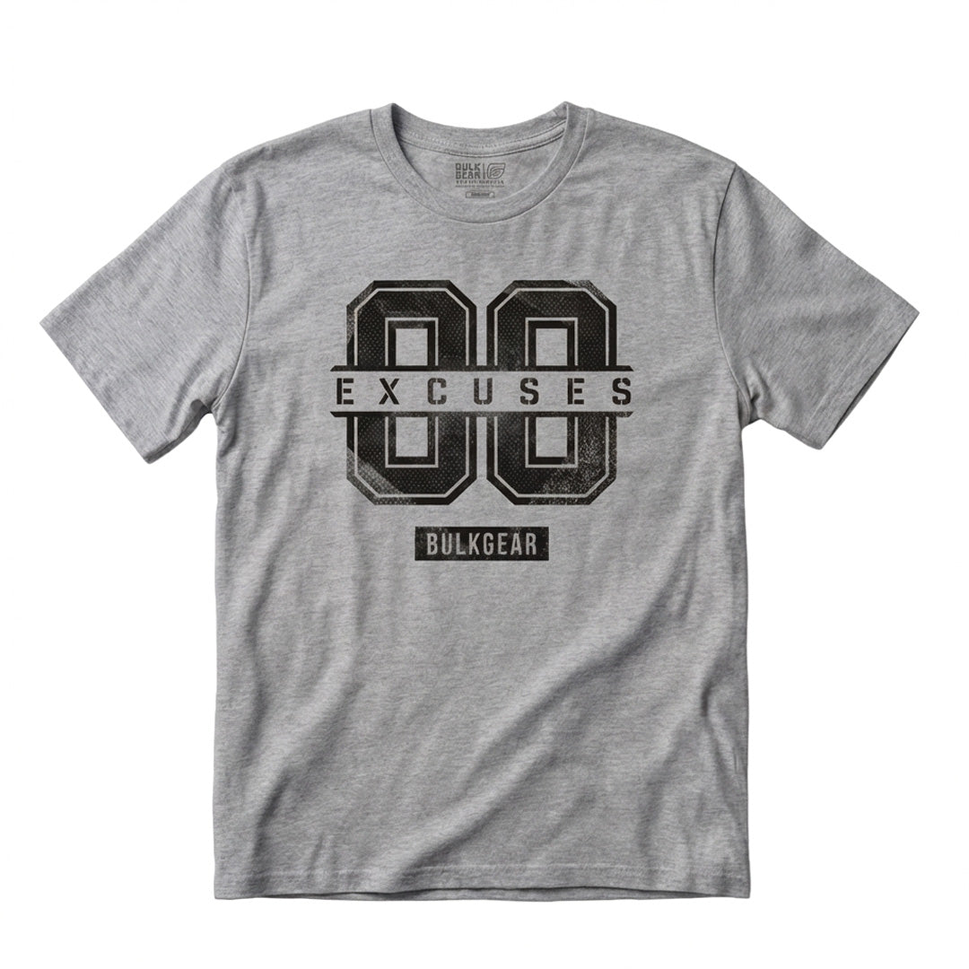"00 EXCUSES" Uni-Flex Tee (ATHLETIC HEATHER)