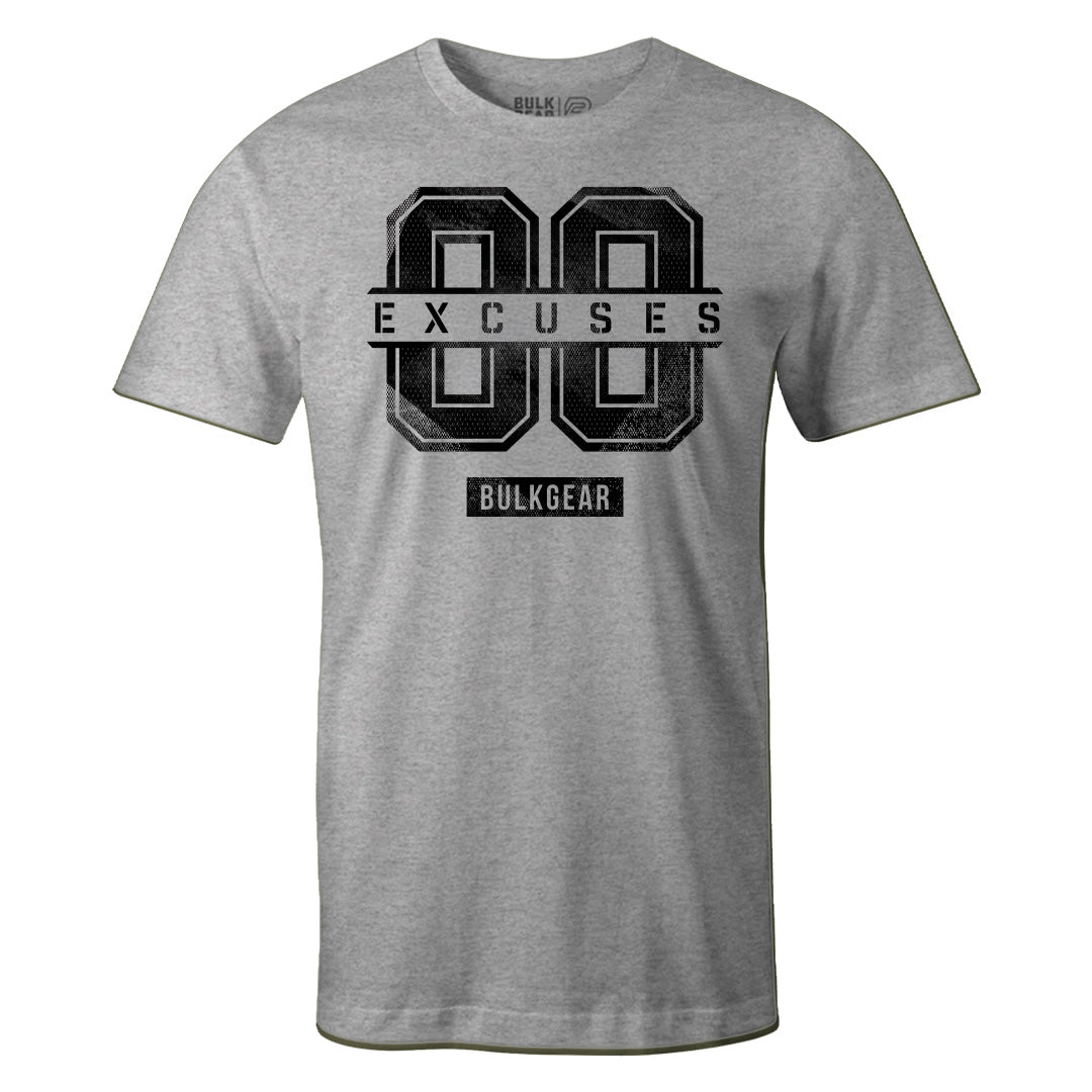 "00 EXCUSES" Uni-Flex Tee (ATHLETIC HEATHER)
