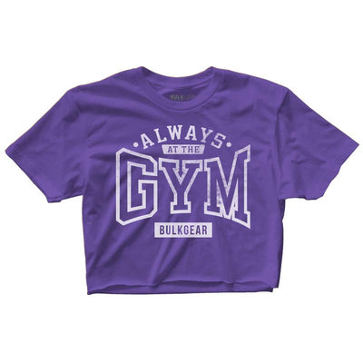 "ALWAYS AT THE GYM" Crop Top (BERRY)