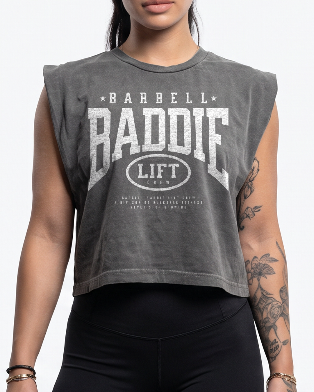 "ARCHED" MUSCLE CROP (VINTAGE BLACK)