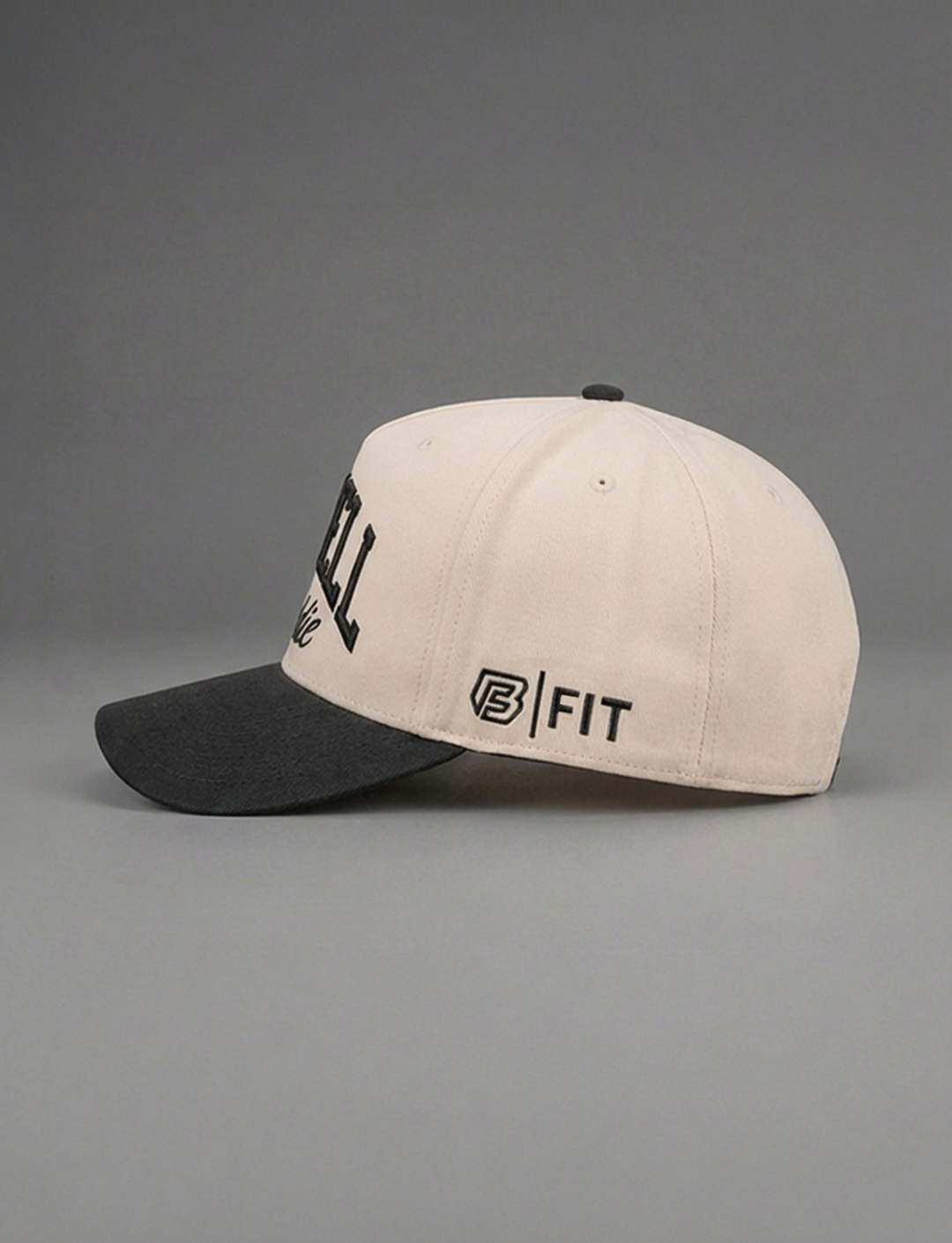 BARBELL BADDIE  HAT (NATURAL w/ BLACK)