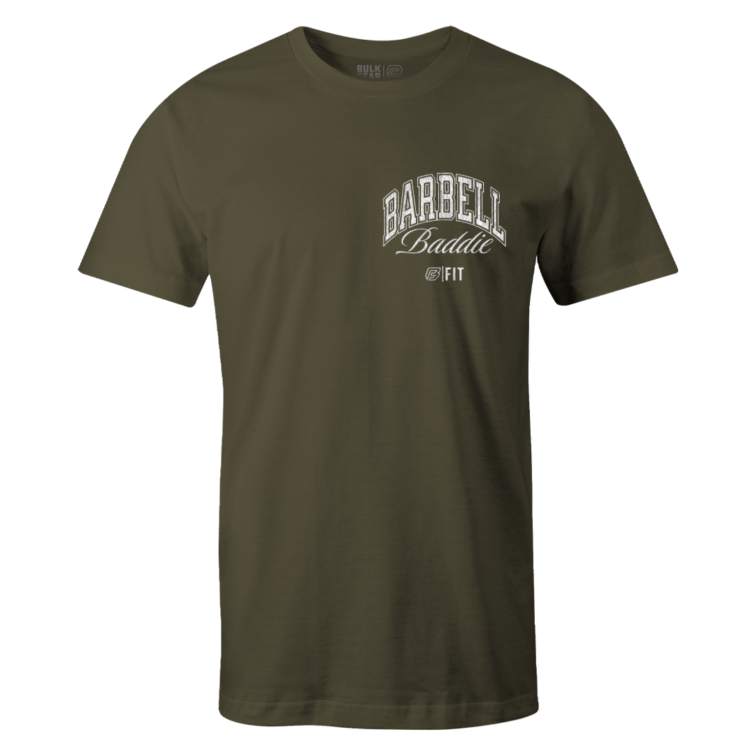 "BARBELL BADDIE" Uni-Flex Tee (MILITARY)