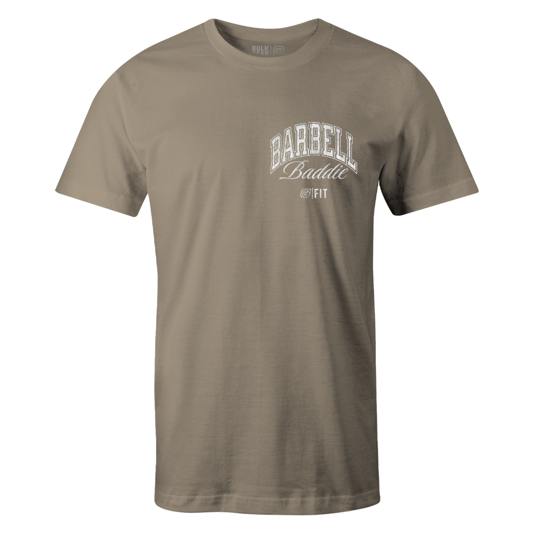 "BARBELL BADDIE" Uni-Flex Tee (SHITTAKE)