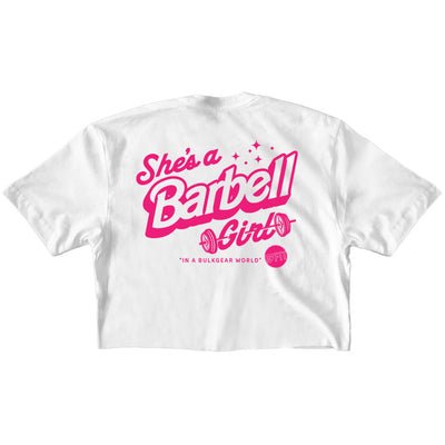 "BARBELL GIRL" Crop Top (WHITE)