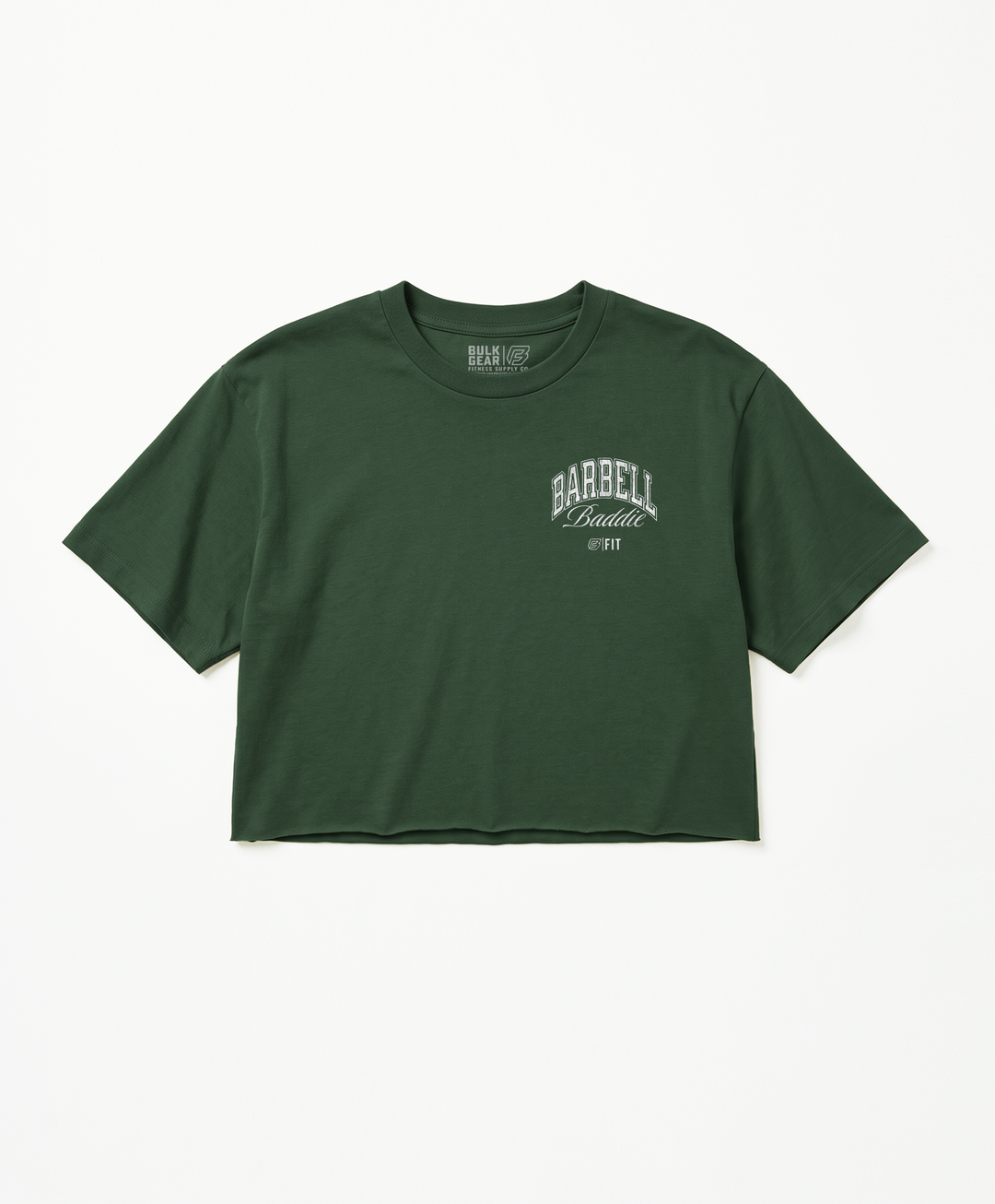 "BARBELL BADDIE" Crop Top (FOREST)