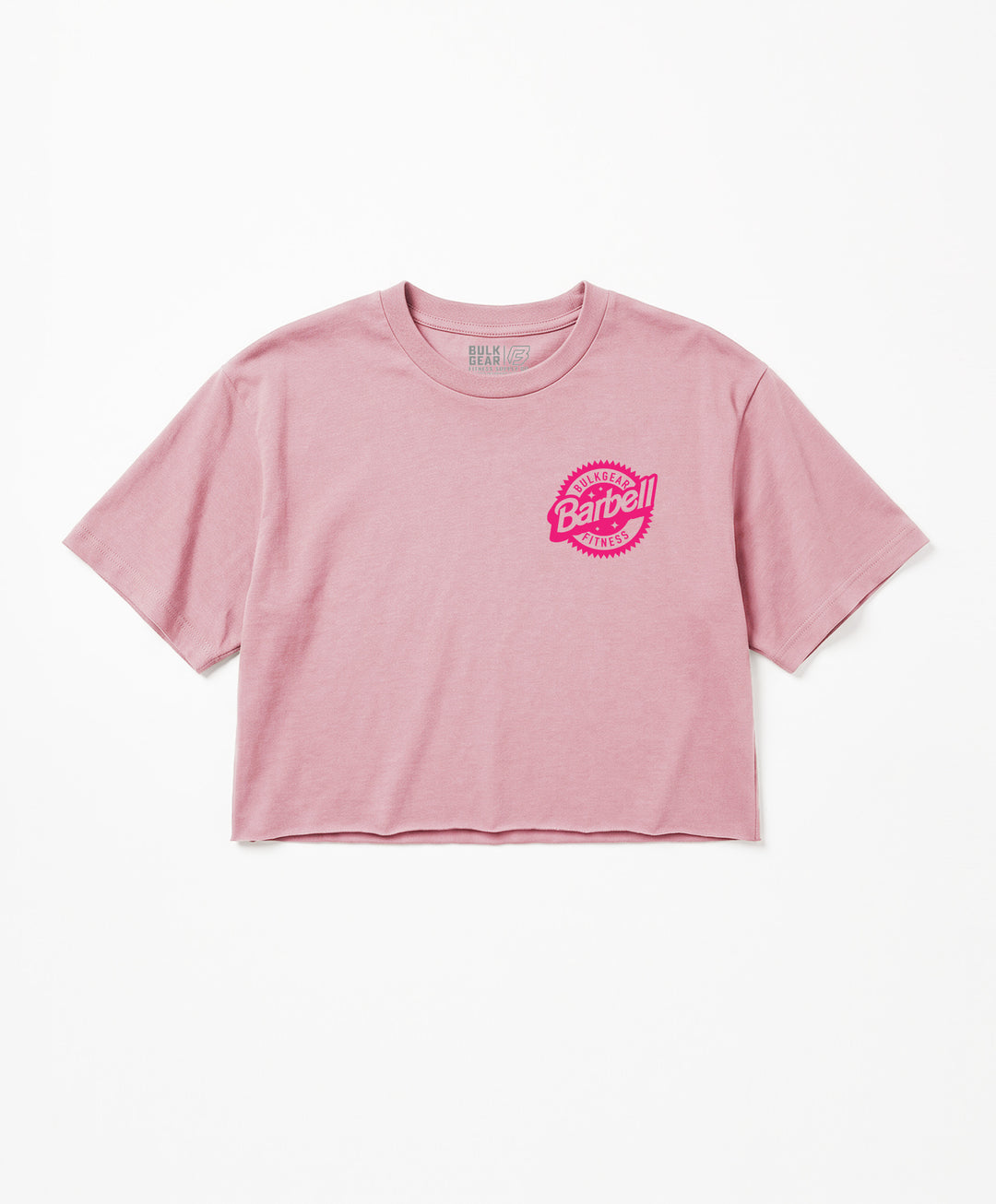 "BARBELL GIRL" Raw Edge Crop (PINK)