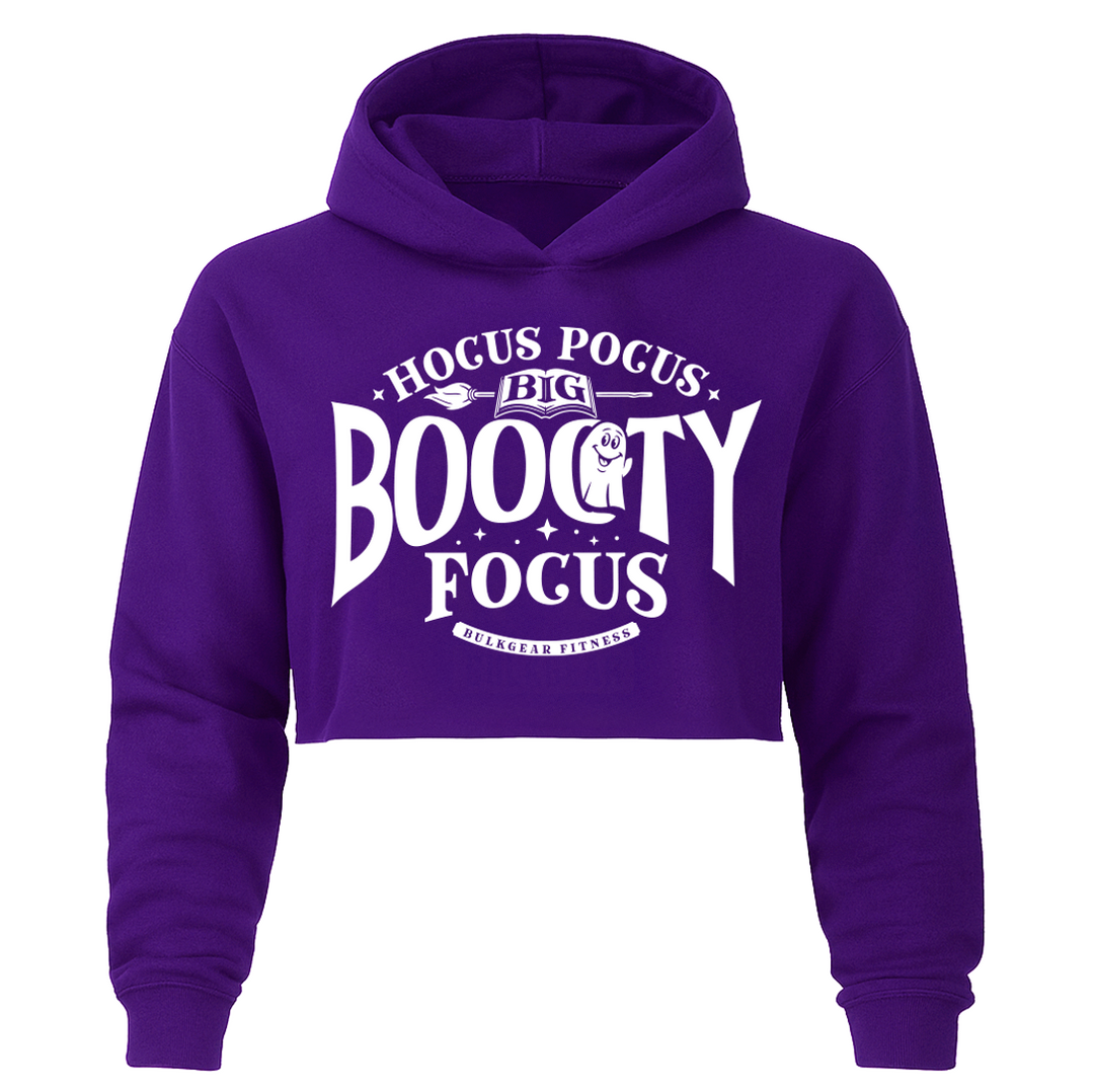 "BOOOTY FOCUS" Hyper Crop Hoodie (PURPLE)