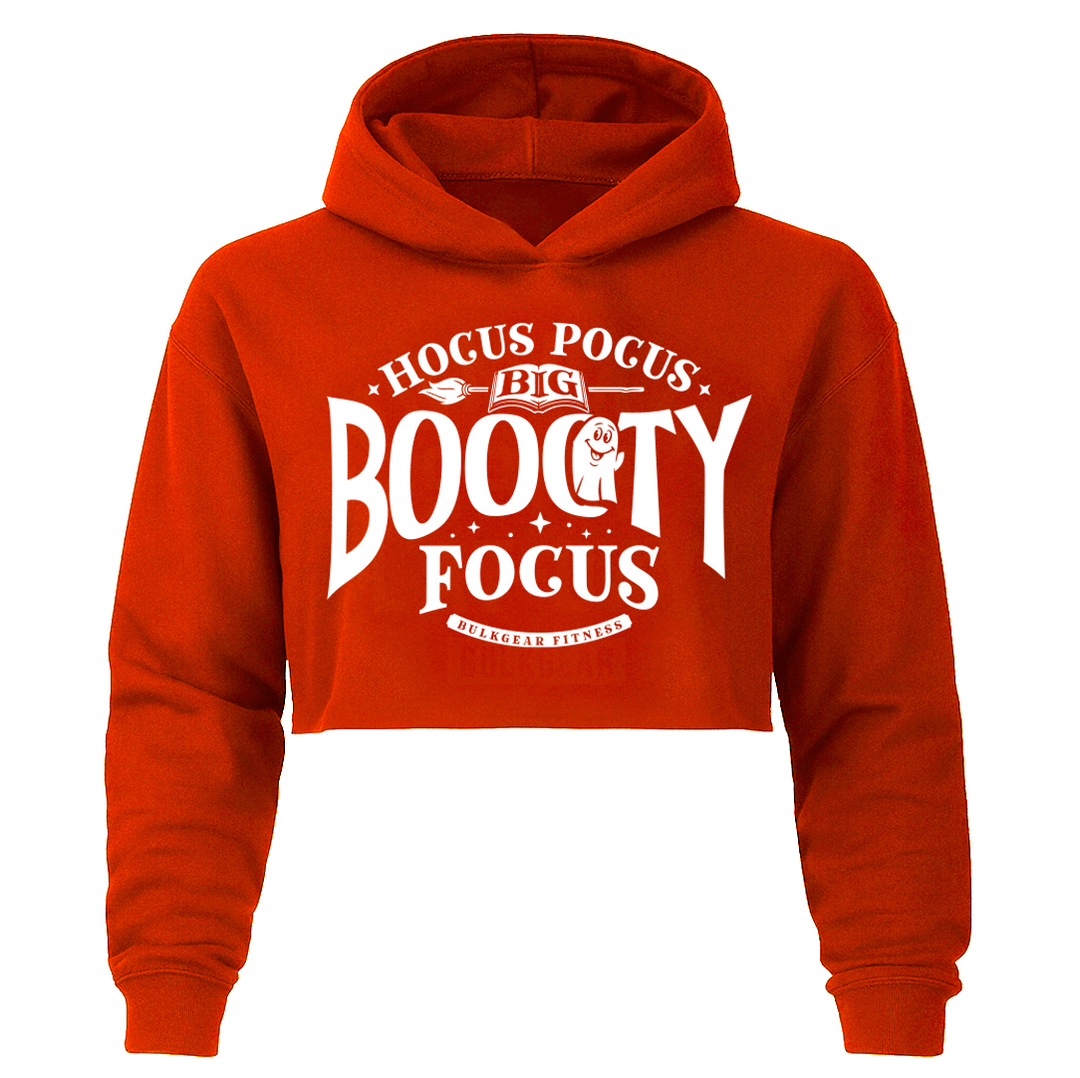 "BOOOTY FOCUS" Hyper Crop Hoodie (RED)