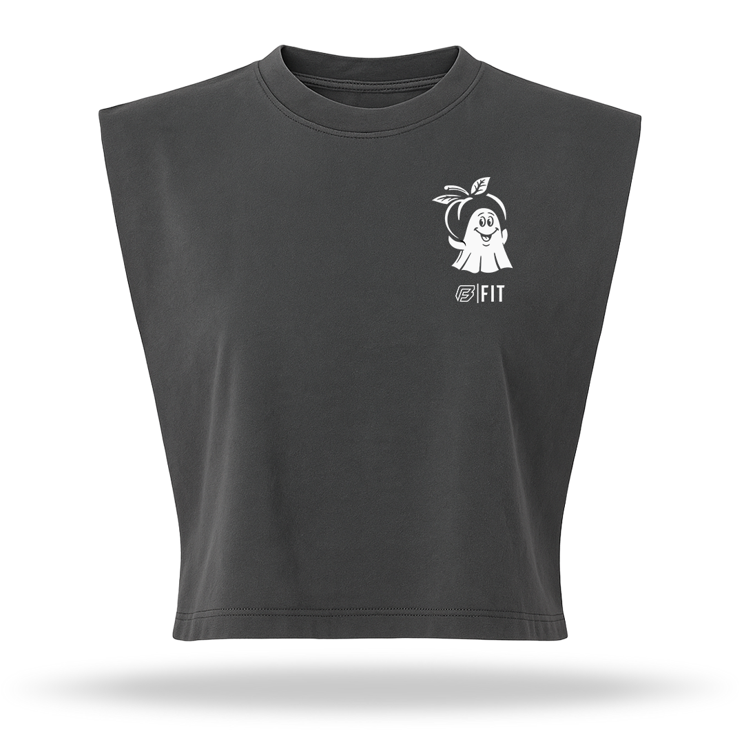 "BOOOTY FOCUS" MUSCLE CROP (FADED BLACK)