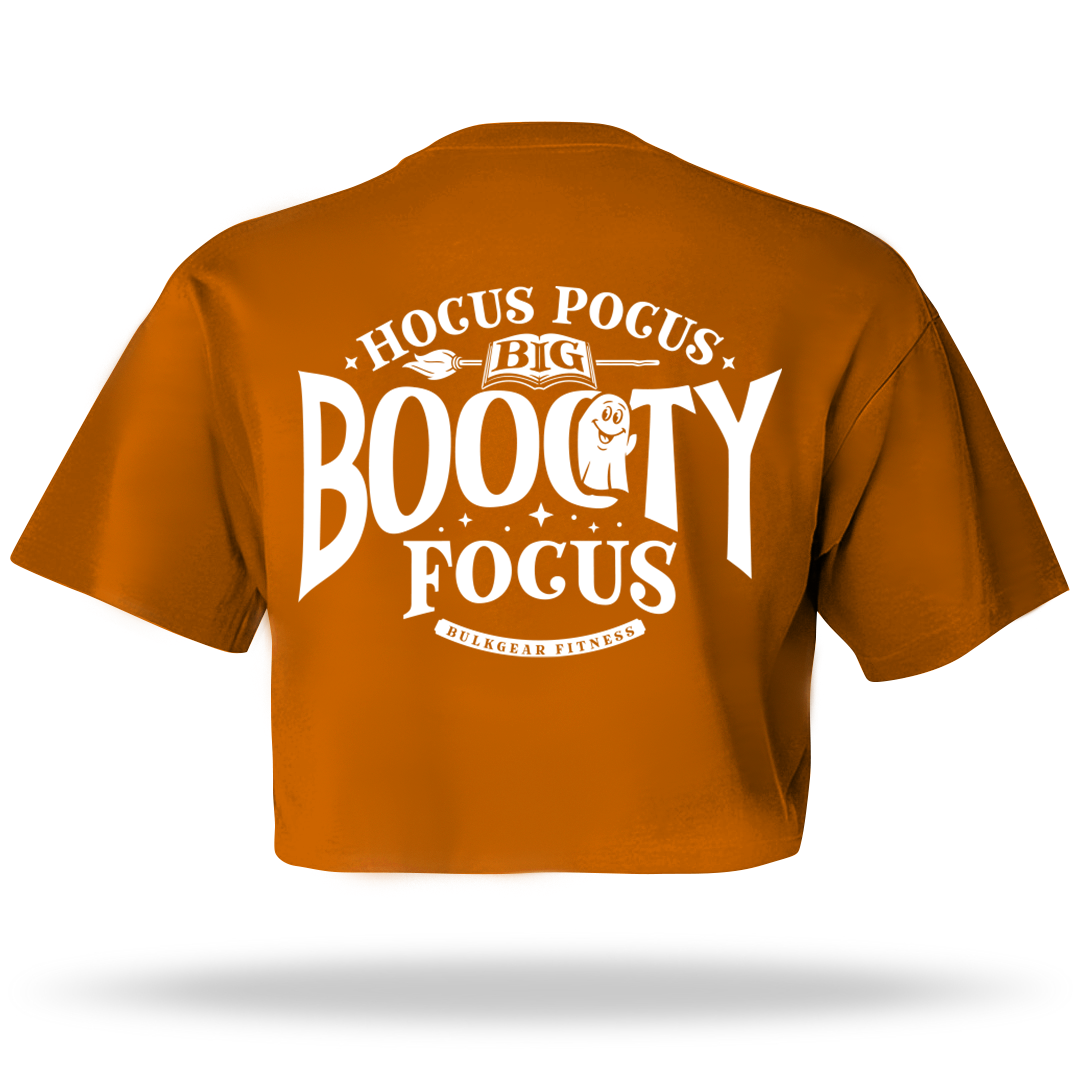 "BOOOTY FOCUS" Crop Top (PUMPKIN)