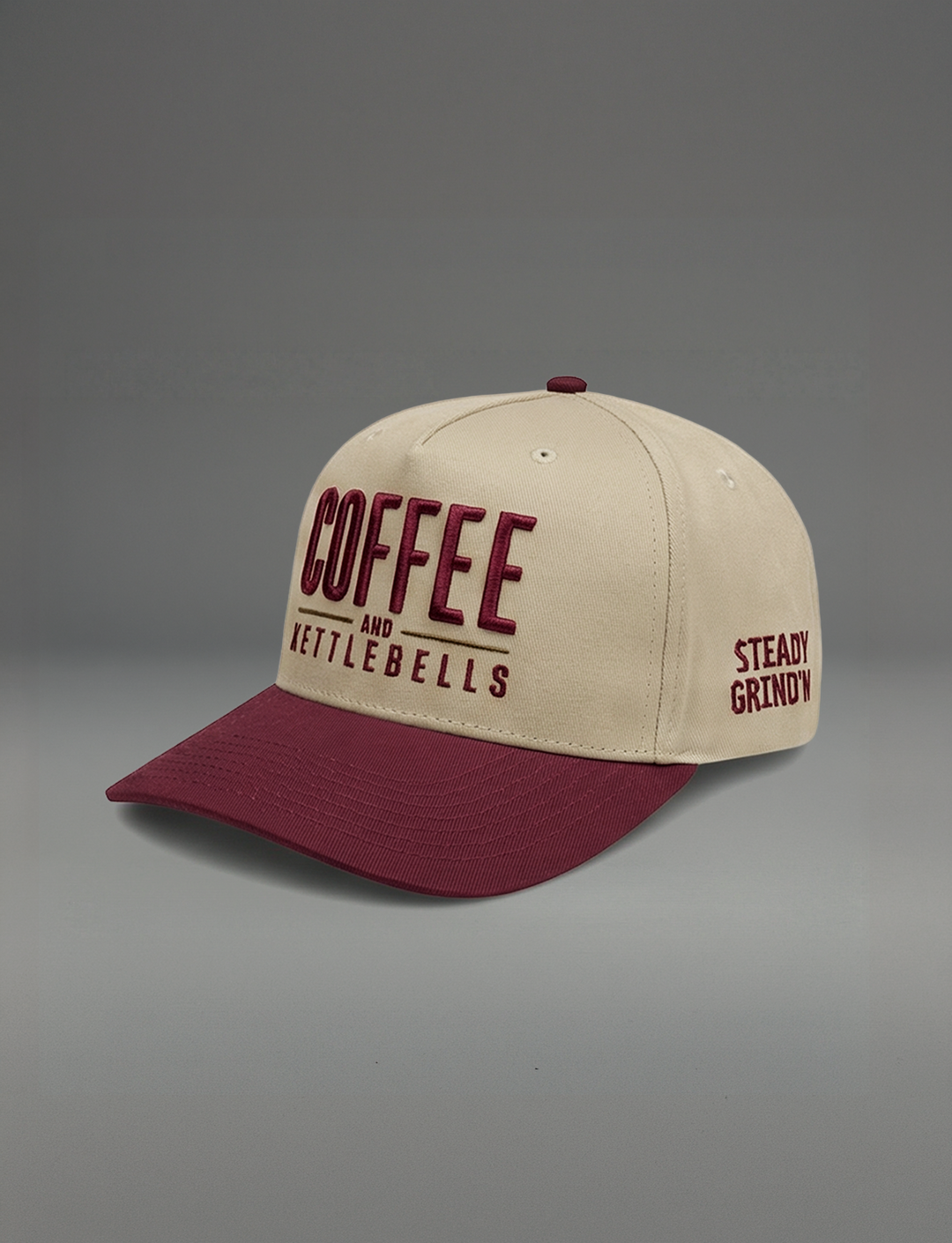 STEADY GRIND'N HAT (KHAKI w/ BURGUNDY)
