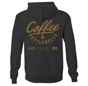 "COFFEE AND KETTLEBELLS" Uni-Flex Hoodie (BLACK)