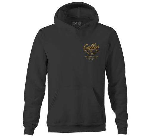 "COFFEE AND KETTLEBELLS" UNI-FLEX hoodie (BLACK)