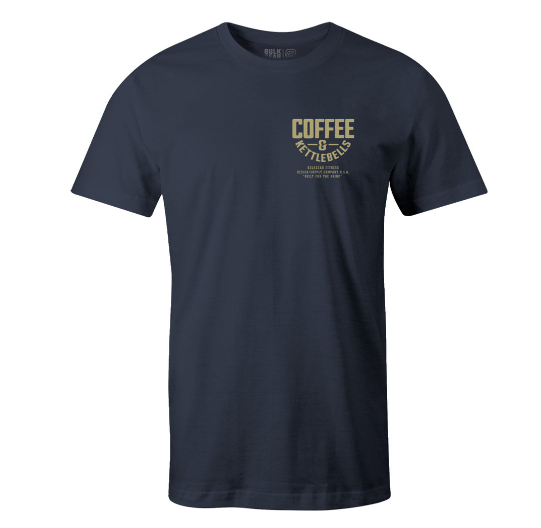 "COFFEE & KETTLEBELLS" Uni-Flex Tee (INDIGO)
