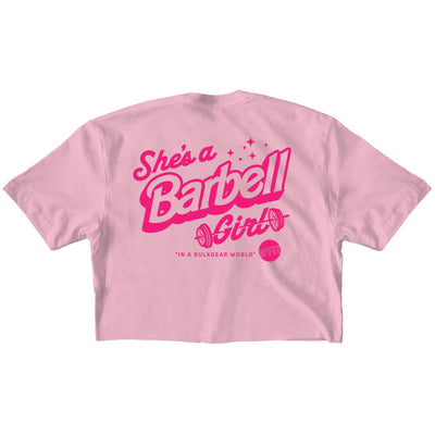"BARBELL GIRL" Crop Top (PINK)