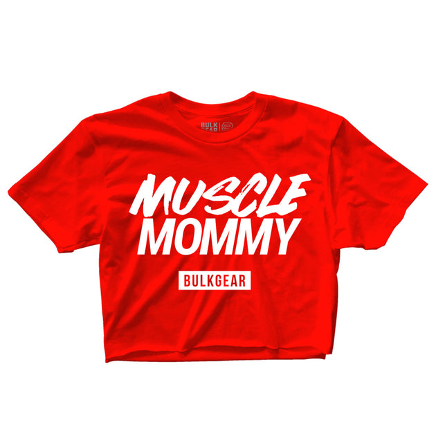 "MUSCLE MOMMY" Crop Top (RED) BulkGear