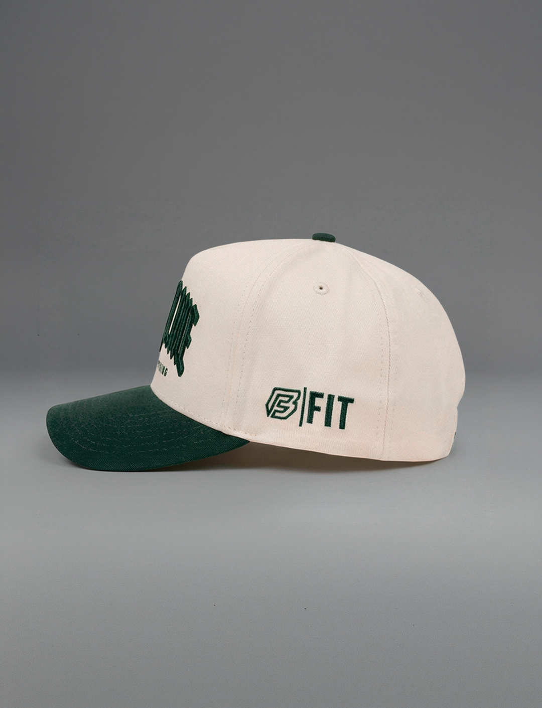 DOE BLACKLETTER HAT (KHAKI w/ FOREST)