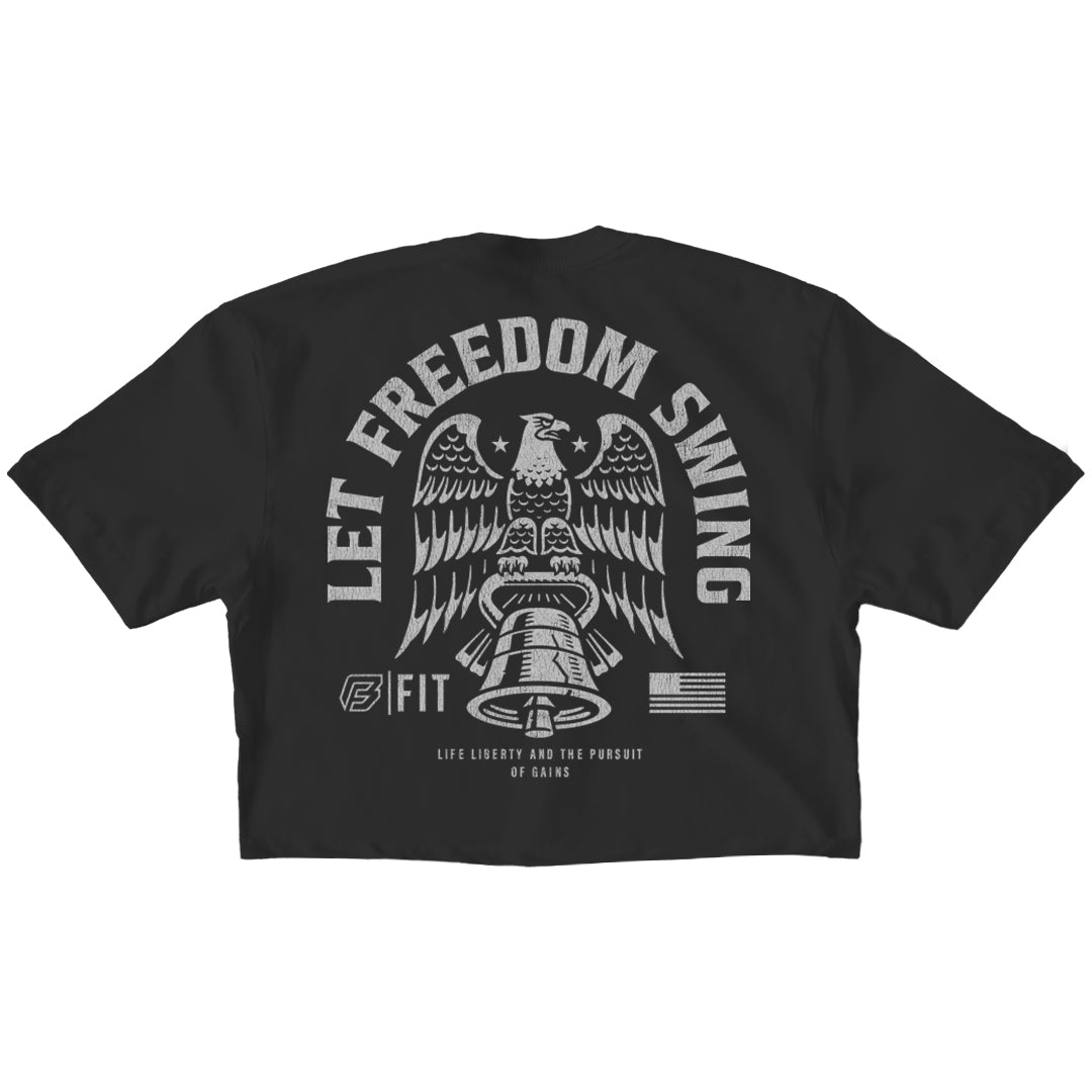 "FREE BIRD" Raw Edge Crop (BLACK) Large Only 1 Left