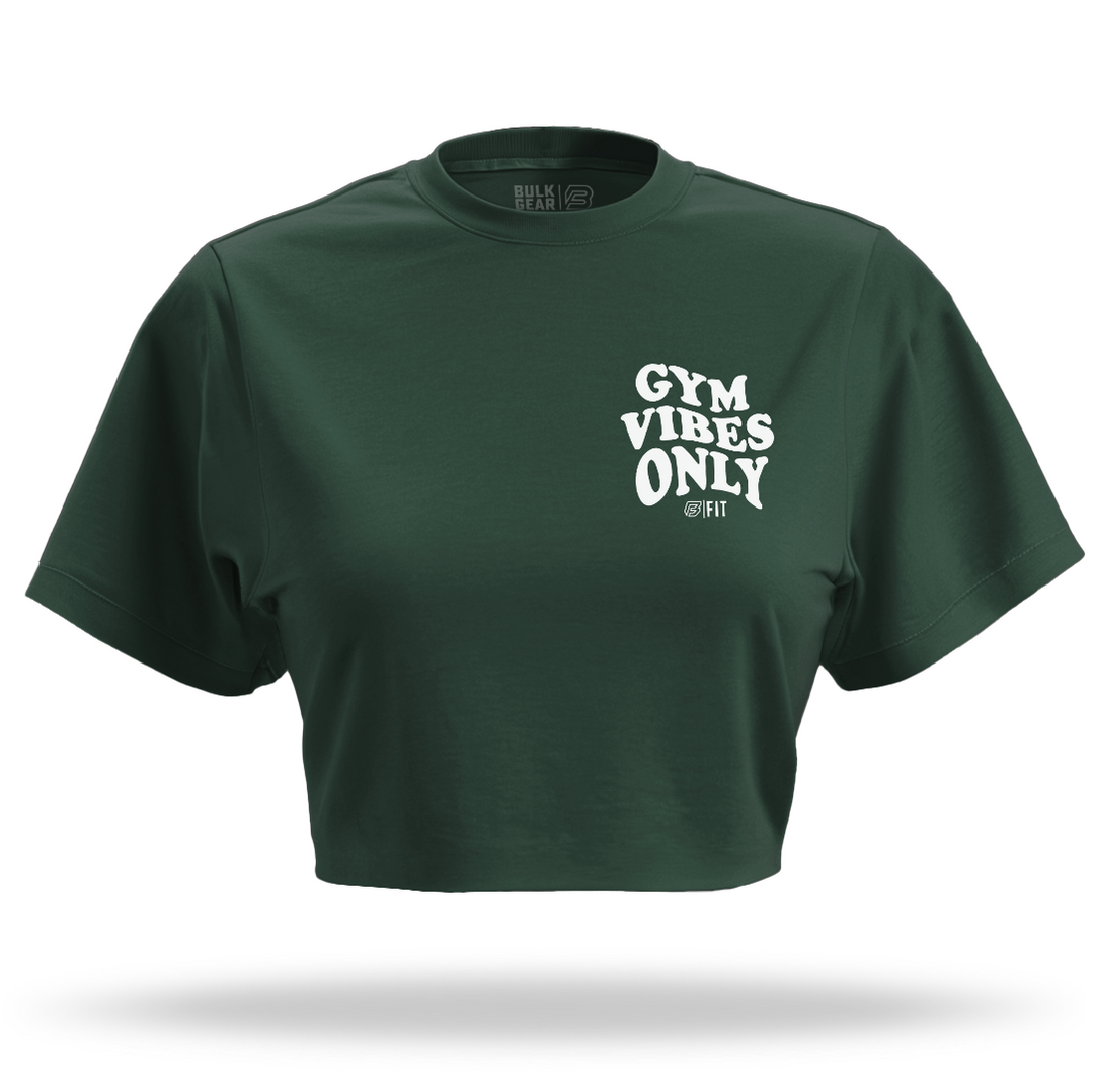 "GYM VIBES ONLY" Crop Top (FOREST)