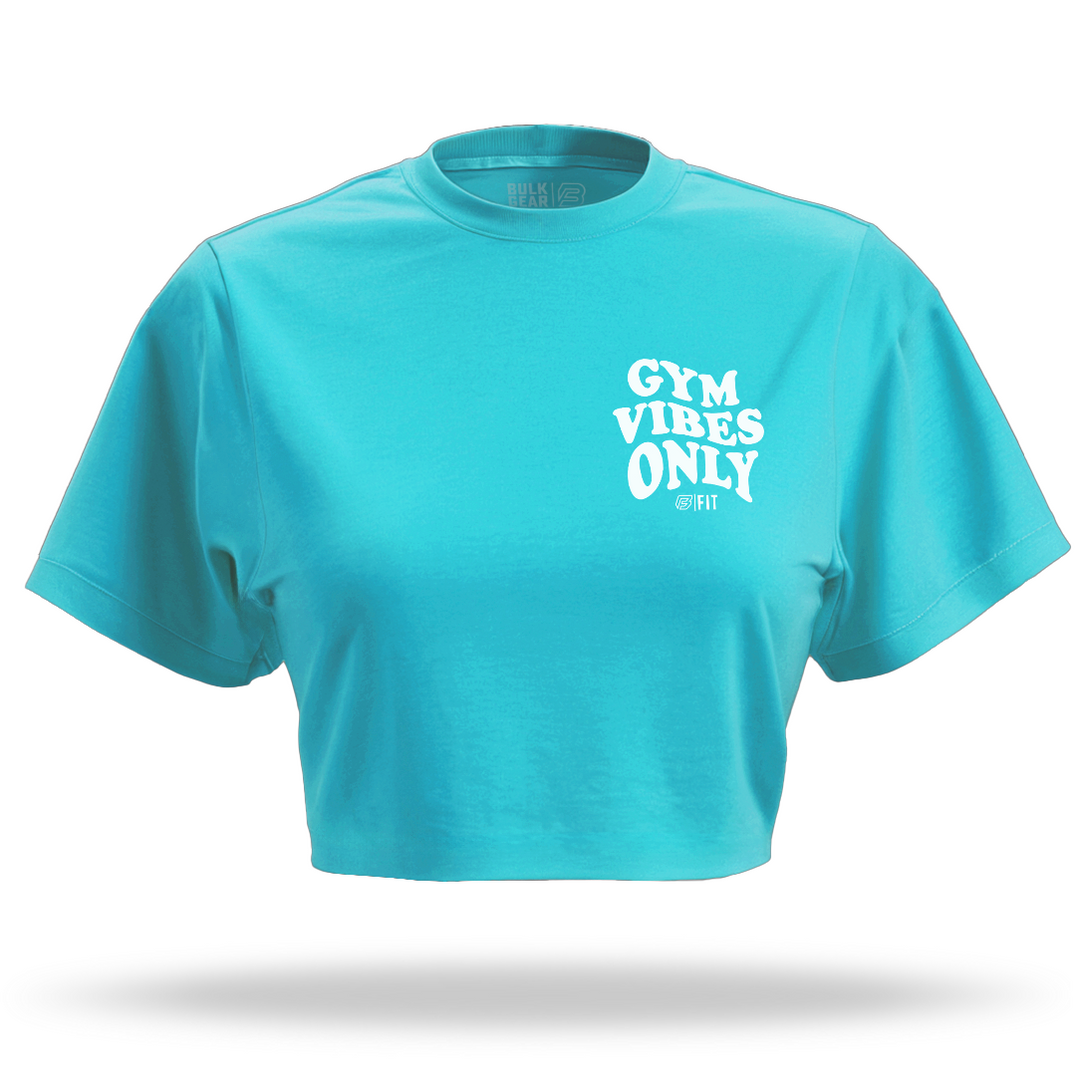 "GYM VIBES ONLY" Crop Top (SPARK BLUE)