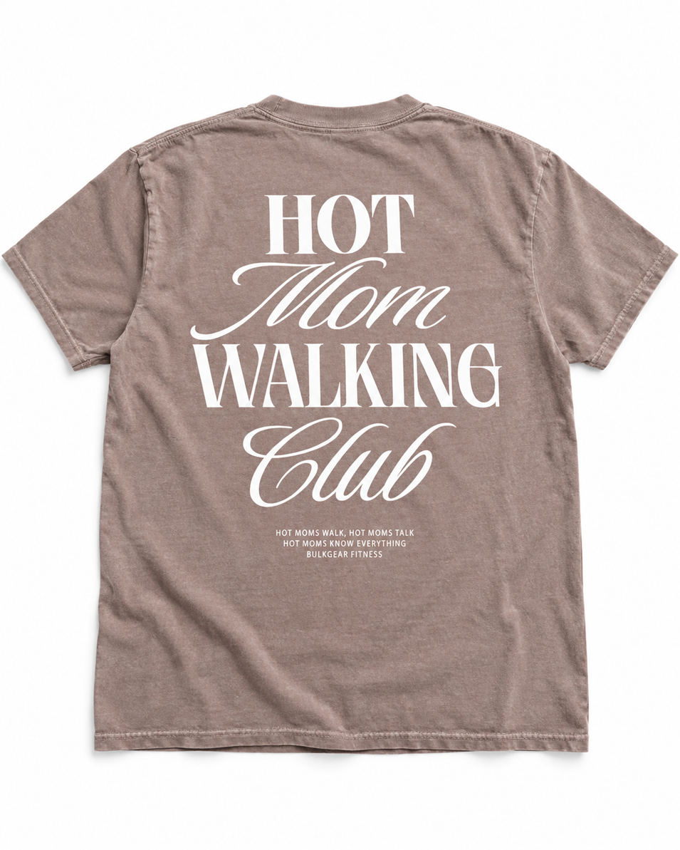 "Hot Mom Walking Club" Comfort Tee (ESPRESSO)