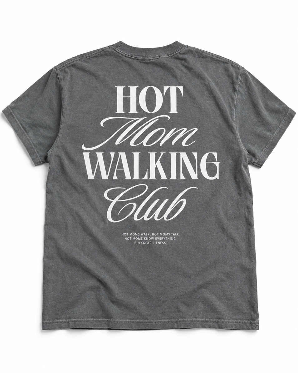 "Hot Mom Walking Club" Comfort Tee (PEPPER)