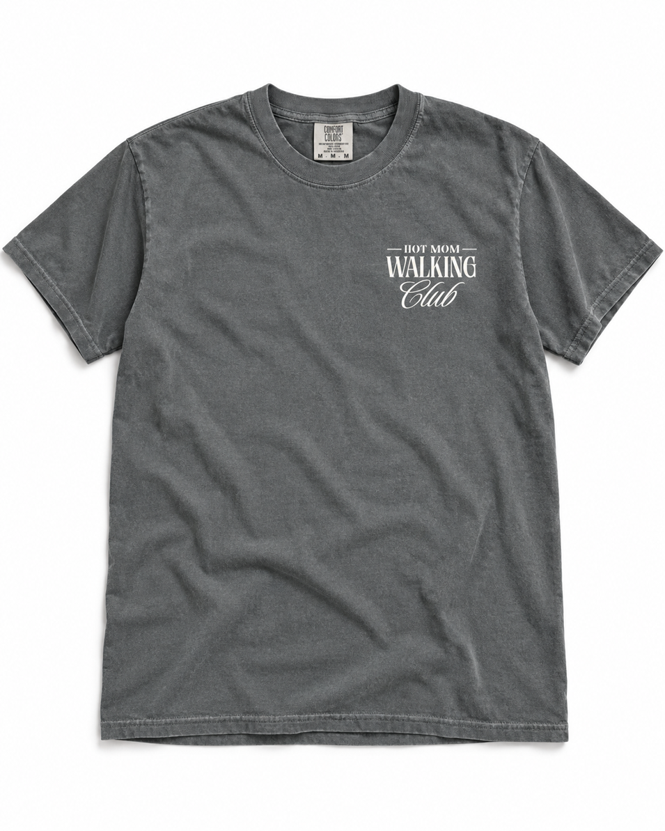 "Hot Mom Walking Club" Comfort Tee (PEPPER)