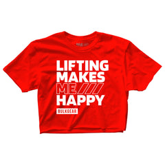 "LIFTING MAKES ME HAPPY" Raw Edge Crop (RED)
