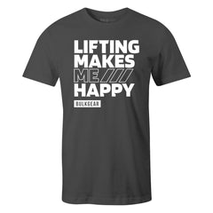 "LIFTING MAKES ME HAPPY" Uni-Flex Tee (CARBON)