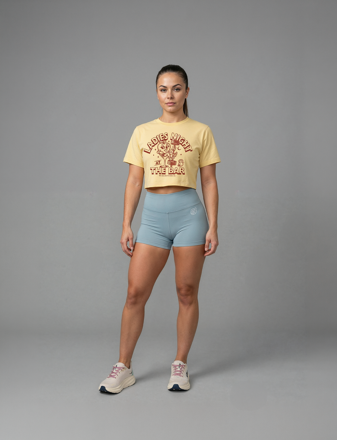 Ladies Night Gym Crop Full Front #color_banana