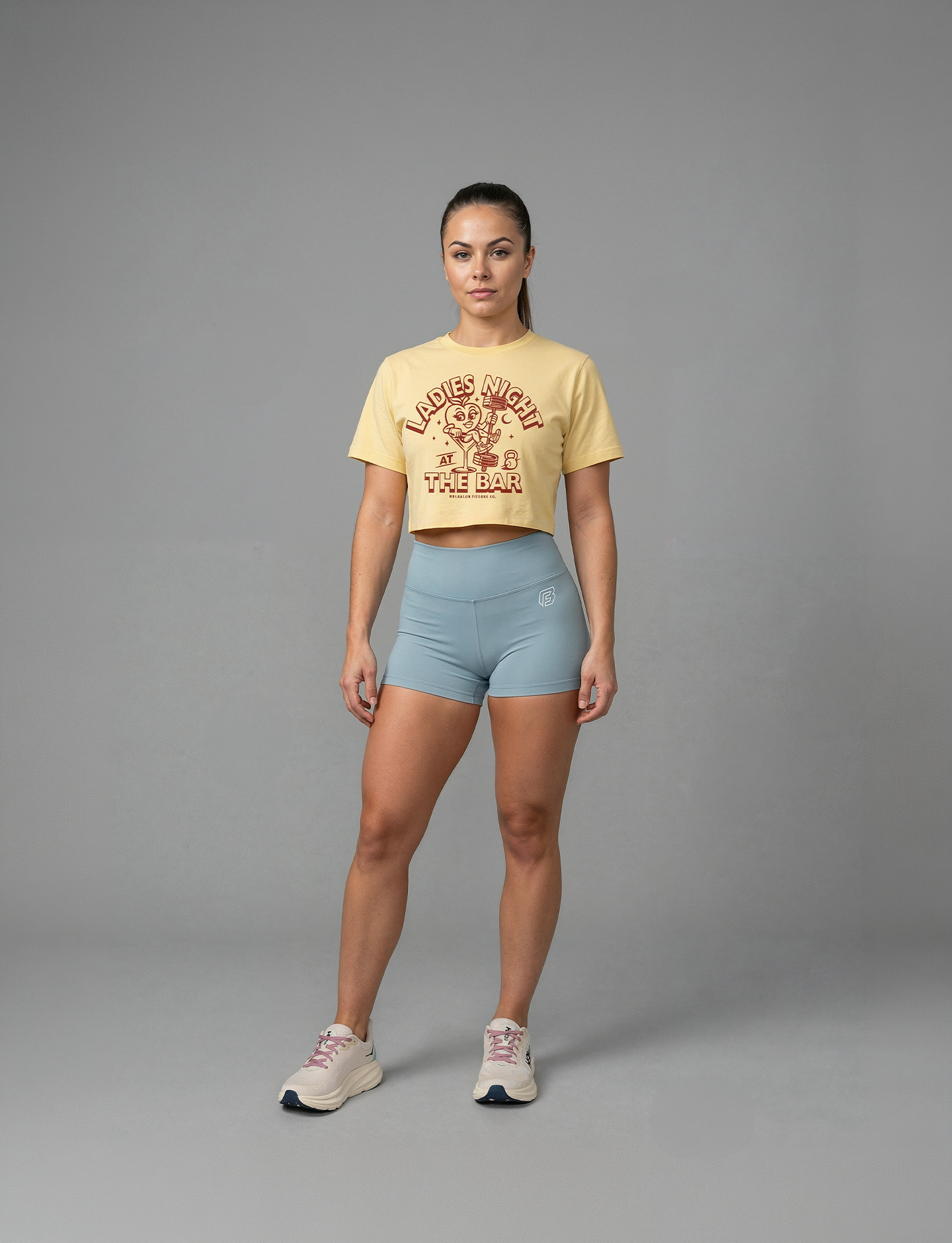 Ladies Night Gym Crop Full Front #color_banana