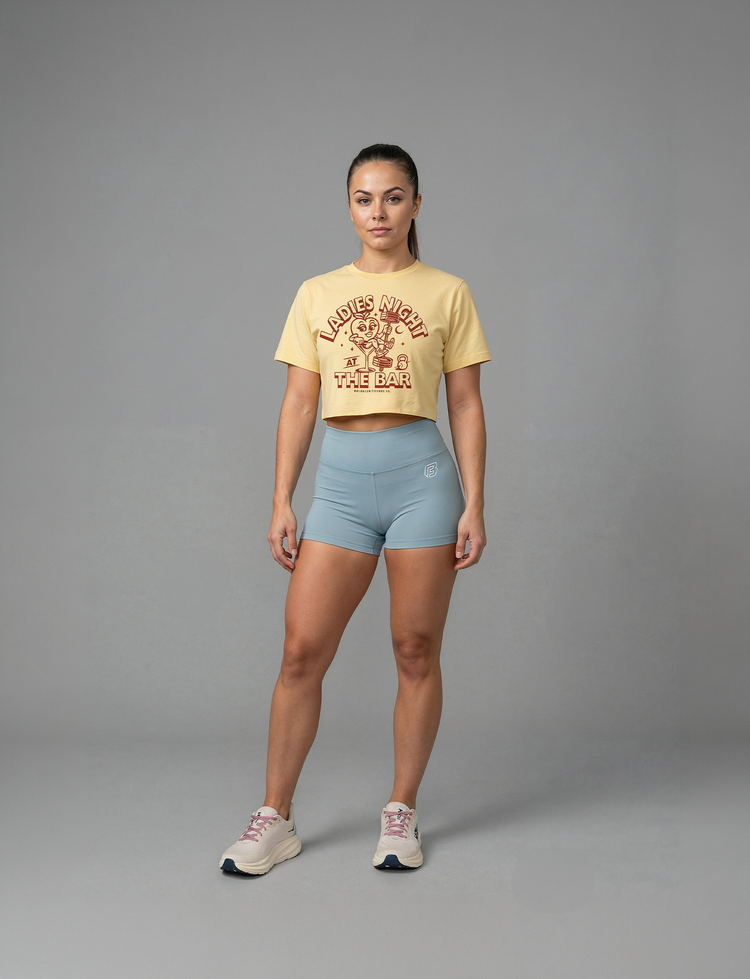 Ladies Night Gym Crop Full Front #color_banana