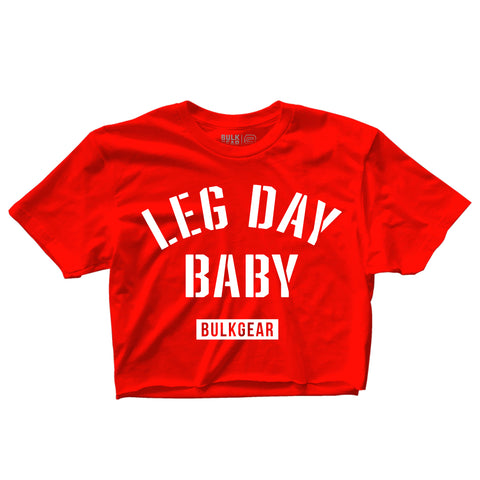 "LEG DAY BABY" Crop Top (RED)