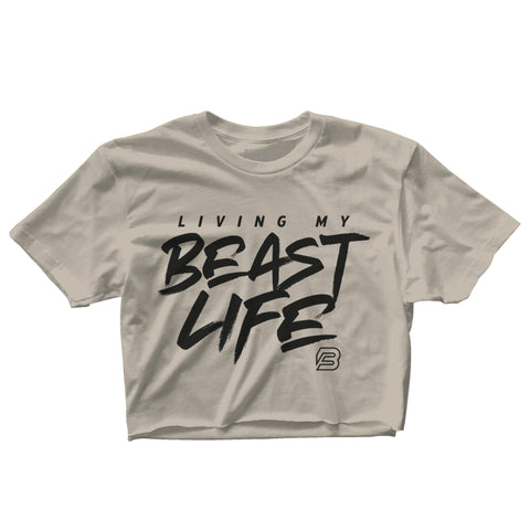 "LIVING MY BEAST LIFE BFE" Raw Edge Crop (CANVAS)