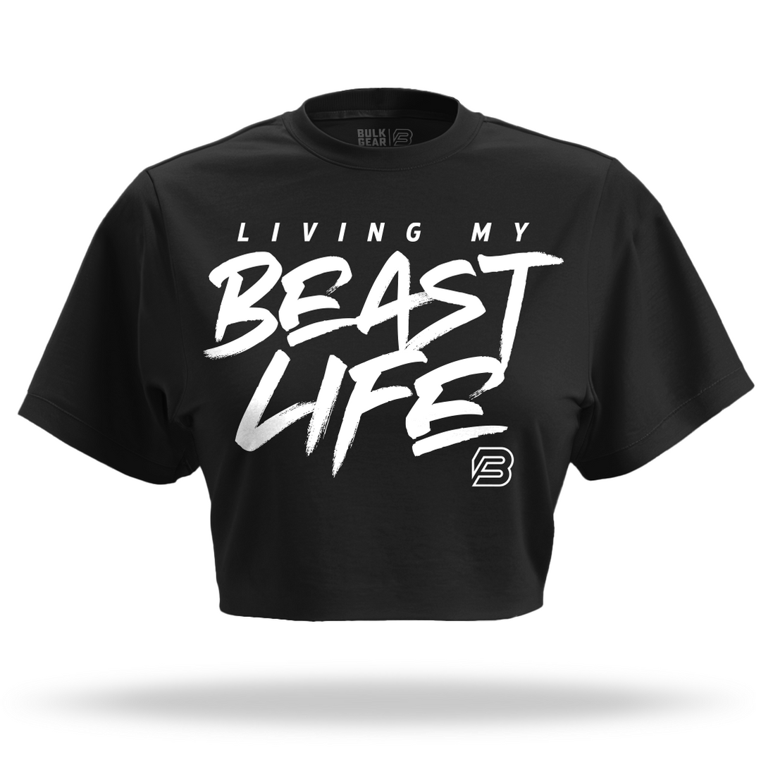 "LIVING MY BEAST LIFE" Crop Top (BLACK)